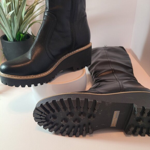 DV by Dolce Vita Black Wedge Platform Lug Sole Boots – Size 7.5 - Picture 10 of 15